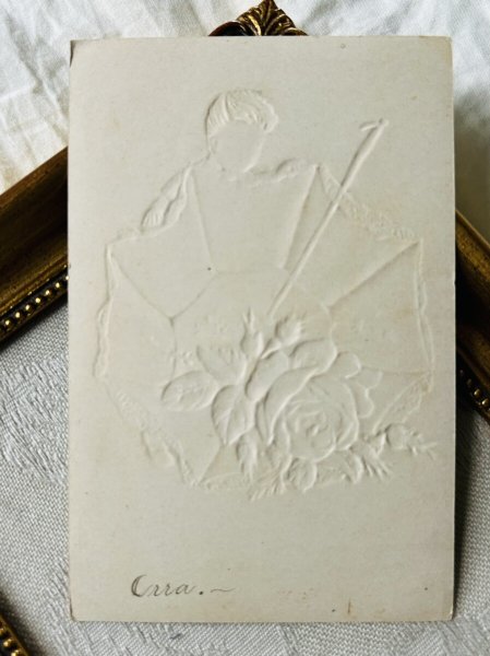 画像3: Vintage card  アンティークカード 薔薇の傘と子ども  (3)