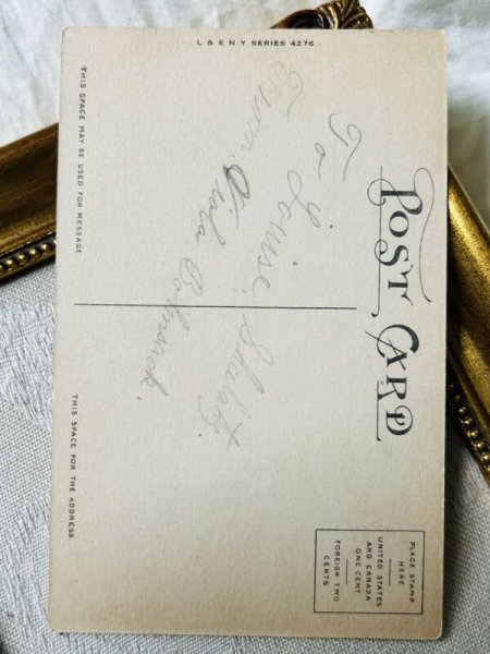 画像3: Postcard　アンティークポストカード　薔薇のパニエを持つ女の子　 (3)