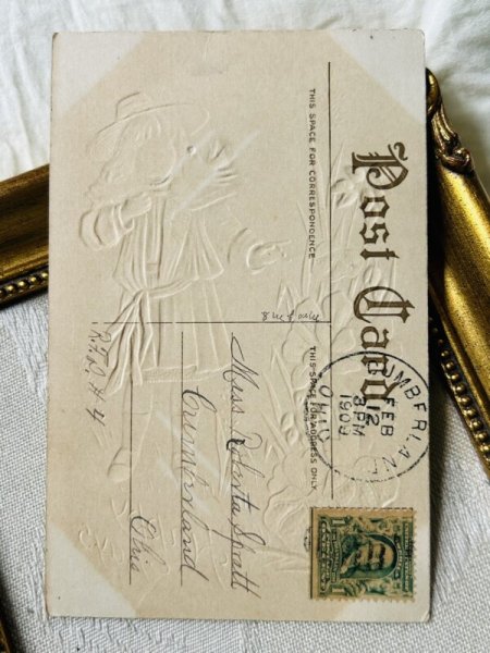 画像3: Postcard　アンティークポストカード　白鳩と女の子　Francis Brundage (3)