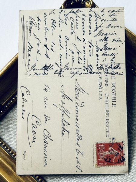 画像4: Postcard　アンティークポストカード　女の子　　M.M.VIENNE　フランス1907年 (4)
