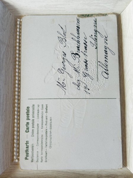 画像2: Postcard　アンティークポストカード　忘れな草のお花を持つ男の子　フランス (2)