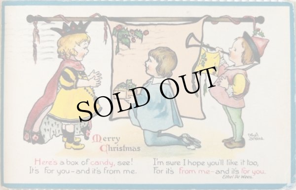 画像1: Postcard　アンティークポストカード　クリスマス　寸劇　 (1)