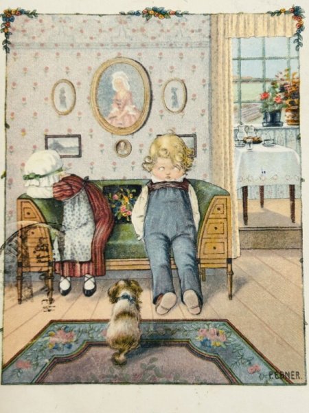 画像2: Postcard　アンティークポストカード　喧嘩中の二人　Pauli Ebner　 (2)