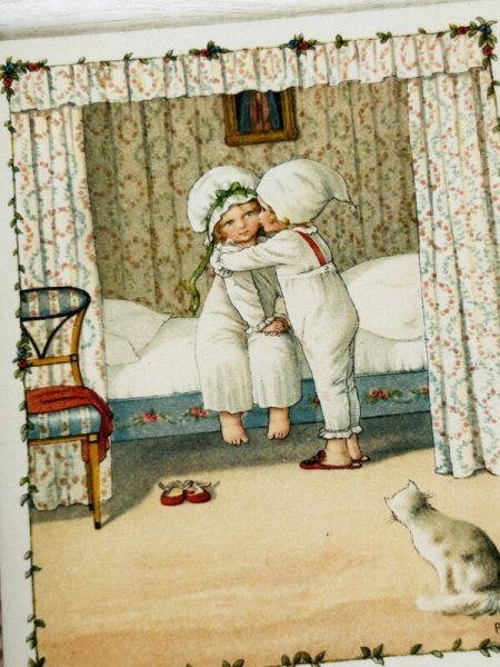 画像2: Postcard アンティークポストカード おやすみの時間 キスをする子どもたち Pauli Ebner (2)