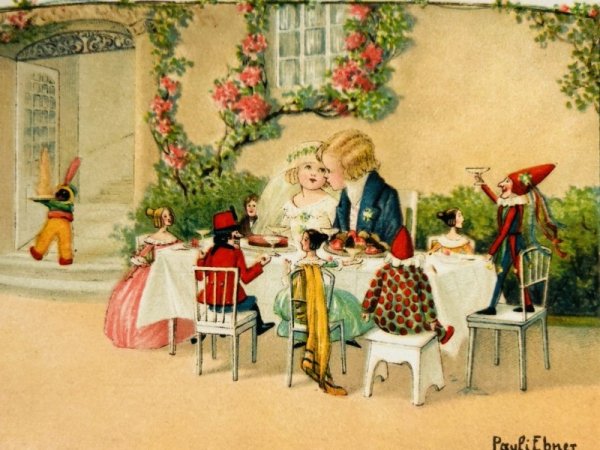 画像2: Postcard アンティークポストカード お人形さんの結婚式 The Doll's Wedding Pauli Ebner (未使用) (2)