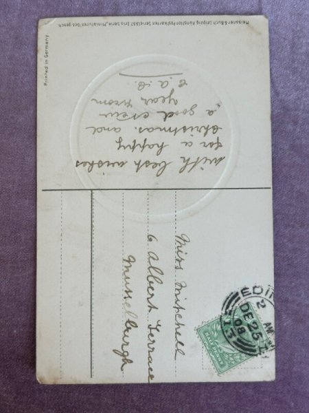 画像2: Postcard　アンティークポストカード　帽子の女性　イギリス1908年 (2)