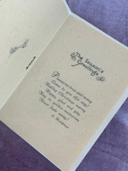 画像2: Greeting card　アンティークグリーティングカード　クリスマス　フクロウと妖精 (2)