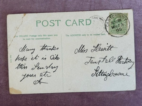 画像2: Postcard アンティークポストカード 赤ちゃんのキャベツ畑 イギリス1905年 (2)