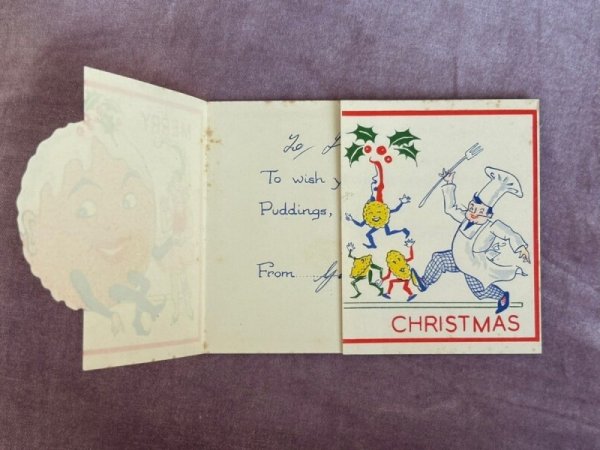 画像3: Greeting card　アンティークグリーティングカード　クリスマスプディング　イギリス (3)