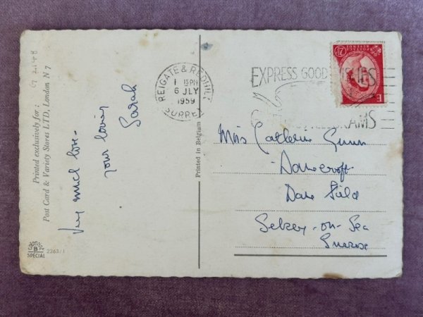 画像2: Postcard　アンティークポストカード　ネズミのダンス　オペラ　観劇　イギリス1959年 (2)