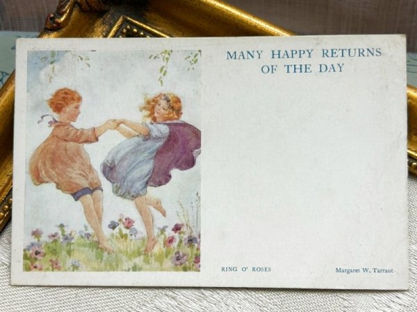 画像2: Postcard  アンティークポストカード　Ring O' Roses　 童謡　マザーグース　Margaret Tarrant　イギリス1932年 (2)