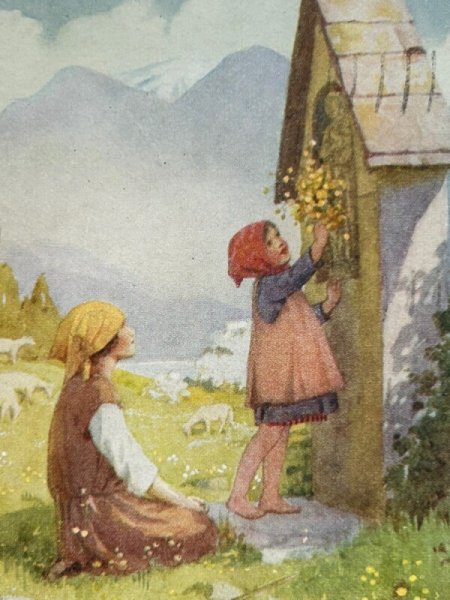 画像3: Postcard  アンティークポストカード　マリア様像にバターカップのお花を捧げる女の子　Margaret Tarrant　イギリス1935年 (3)
