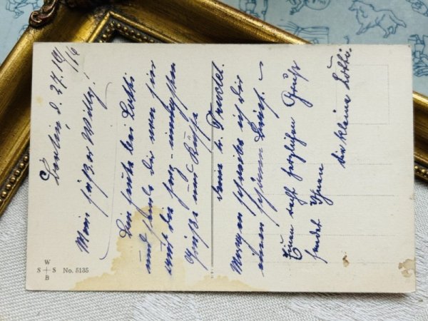 画像4: Postcard 　アンティークポストカード   水兵さんと女の子　マリン　1916年 (4)