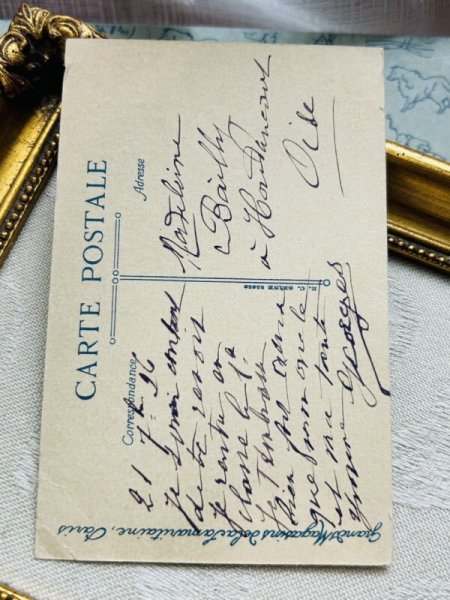 画像4: Postcard 　アンティークポストカード   花占いをする女の子　Beatrice Mallet (4)