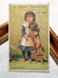 画像2: Vintage Trade Card　アンティーク　トレードカード　女の子と犬　ダックスフンド　靴店　フランス (2)