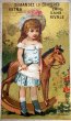 画像1: Vintage Trade Card　アンティーク　トレードカード　女の子木馬　靴店　フランス (1)