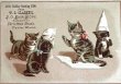 画像1: Vintage Trade Card　アンティーク　トレードカード　子猫の学校　Helena Maguire 1889年 (1)