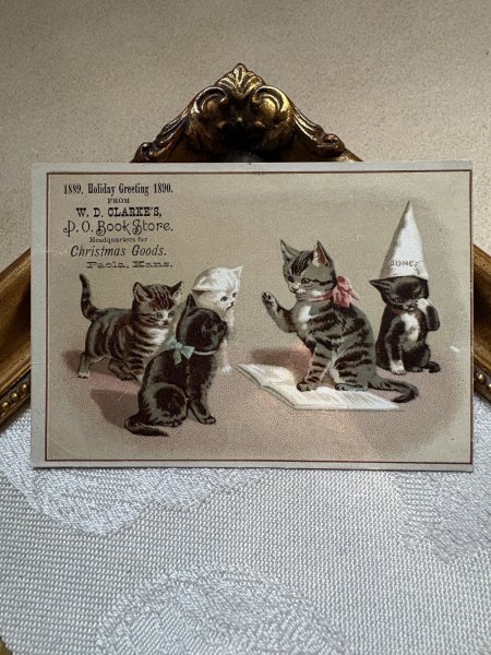 画像2: Vintage Trade Card　アンティーク　トレードカード　子猫の学校　Helena Maguire 1889年 (2)