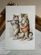 画像2: Vintage Trade Card　アンティーク　トレードカード　猫の演奏隊　フルート　ドラム　アメリカ (2)