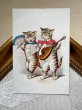 画像2: Vintage Trade Card　アンティーク　トレードカード　マンドリンを弾く猫　扇子　アメリカ (2)