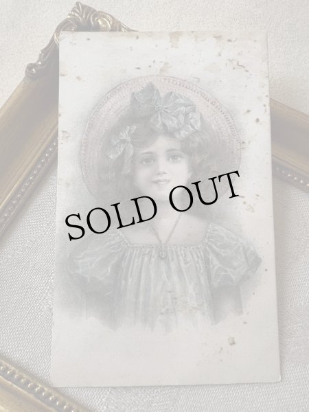 画像2: Postcard　アンティークポストカード　帽子の女の子　ウィーン趣味風　ドイツ1908年 (2)