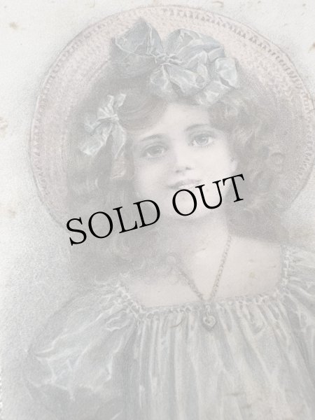 画像3: Postcard　アンティークポストカード　帽子の女の子　ウィーン趣味風　ドイツ1908年 (3)