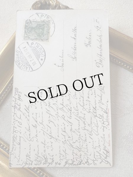 画像4: Postcard　アンティークポストカード　帽子の女の子　ウィーン趣味風　ドイツ1908年 (4)