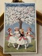 画像2: Postcard  アンティークポストカード   木の下で踊る女の子たち ドイツ1925年 (2)