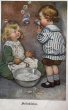 画像1: Postcard アンティークポストカード シャボン玉遊びをする子どもたち Susan Beatrice Pearse  (1)