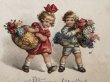 画像3: Postcard アンティークポストカード お花かご(パニエ)と子どもたち Wally Fialkowska (3)