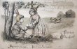 画像1: Postcard  アンティークポストカード   イースター ウサギと子どもたち うさぎの被り物 ドイツ1903年 (1)