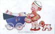 画像1: Postcard 　アンティークポストカード　双子の赤ちゃんの乳母車を押す女の子と犬　 Mabel Lucie Attwell　ドイツ1929年 (1)