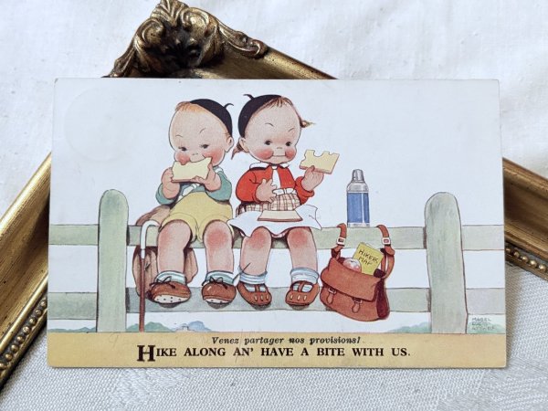 画像2: Postcard 　アンティークポストカード　パンを食べる子どもたち　 Mabel Lucie Attwell　ベルギー (2)