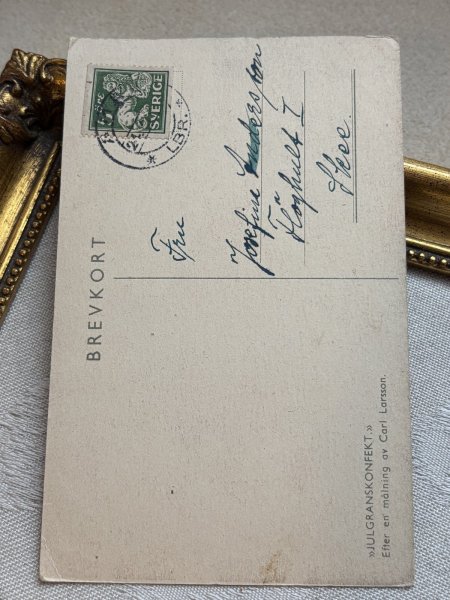 画像3: Postcard 　アンティークポストカード   クリスマス　ツリーを飾る女の子　スウェーデン　Julgranskonfekt Carl Larsson カール・ラーション (3)