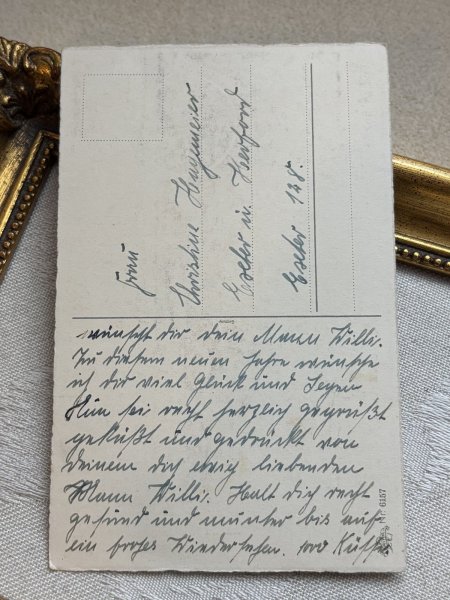 画像3: Postcard 　アンティークポストカード 　クリスマス　小鳥へ手紙を届ける子ども　ロビン (3)