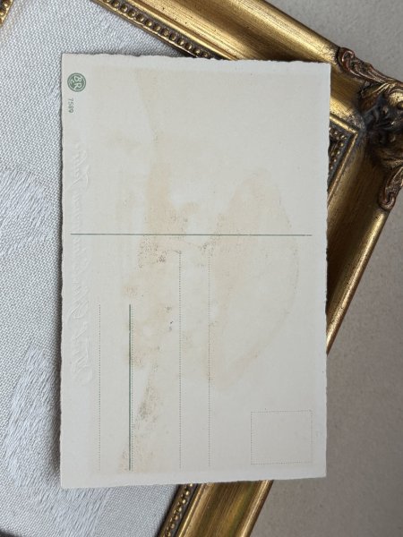 画像4: Postcard 　アンティークポストカード 　新年祝い　New Year　キノコをソリで運ぶノーム妖精たち　Marie Flatscher　（未使用） (4)