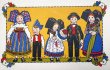 画像1: Postcard 　アンティークポストカード 　フランス　アンザス地方の子どもたち　民族衣装　HANSi（未使用） (1)