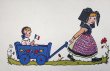 画像1: Postcard 　アンティークポストカード 　フランス　アンザス地方の女の子たち　民族衣装　HANSi（未使用） (1)