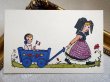 画像2: Postcard 　アンティークポストカード 　フランス　アンザス地方の女の子たち　民族衣装　HANSi（未使用） (2)