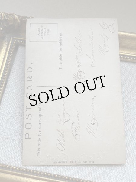 画像4: Postcard 　アンティークポストカード 　バレンタイン　キューピッド天使　ハート　白鳩　薔薇 (4)