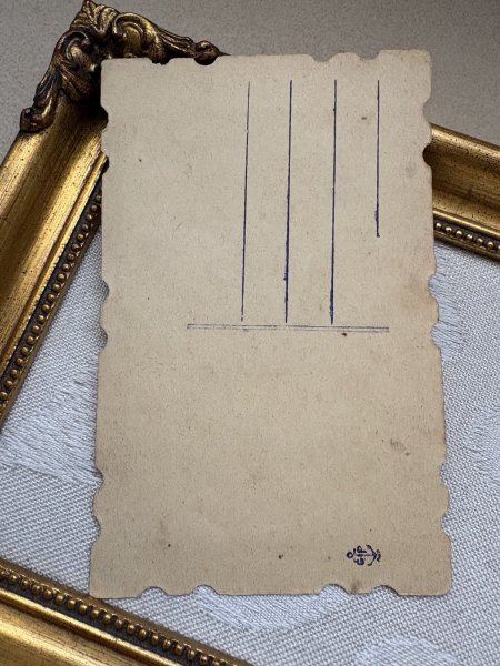 画像4: Postcard 　アンティークポストカード 　バレンタイン　ペアリングを作るキューピッド天使の鍛冶屋さん　薔薇　結婚指輪　フランス　（未使用） (4)