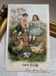 画像2: Postcard　アンティークポストカード　イースター　ニワトリと子どもたち　卵　アメリカ1907年 (2)