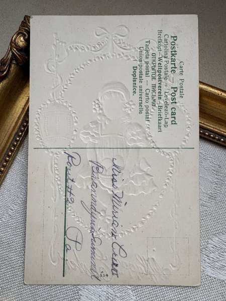 画像3: Postcard 　アンティークポストカード 　イースター　卵と女の子　リボン (3)