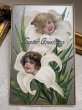 画像2: Postcard 　アンティークポストカード 　イースター　白百合のお花と子どもたち　Frances Brundage 1909年 (2)