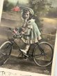 画像2: Postcard    アンティークポストカード　自転車に乗る女の子　写真　フランス (2)