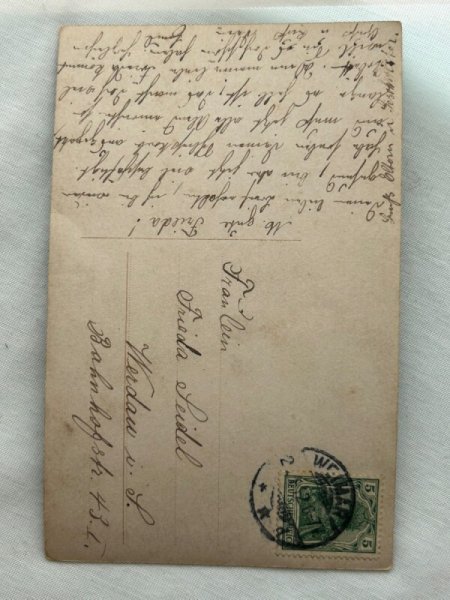 画像2: Postcard    アンティークポストカード　薔薇の花と女の子　ドイツ　写真 (2)