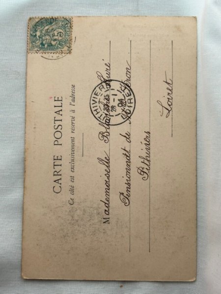 画像2: Postcard    アンティークポストカード 女の子とお人形 フランス 1904年 (2)