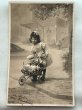 画像1: Postcard    アンティークポストカード　イースター　女の子と卵　写真　フランス1903年 (1)