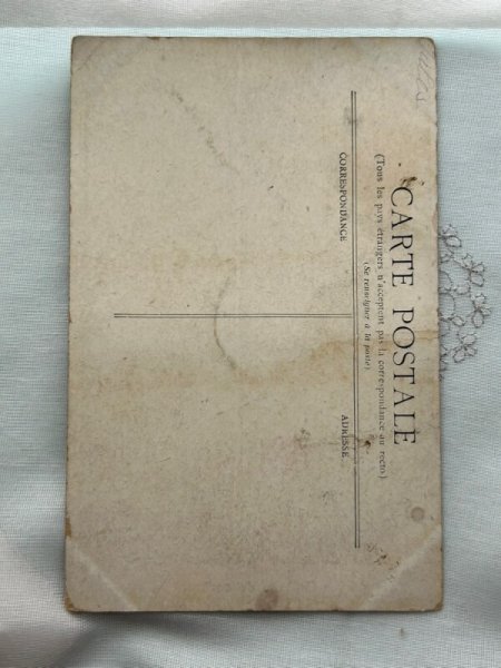 画像2: Postcard    アンティークポストカード　トランプタワーを作る女の子　フランス　 (2)