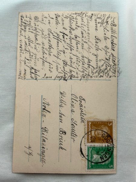 画像2: Postcard    アンティークポストカード　新年祝い　女の子とお人形　アニー風　ドイツ (2)